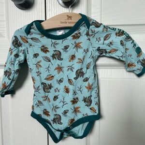 Kids One Piece - Teal Forest Print